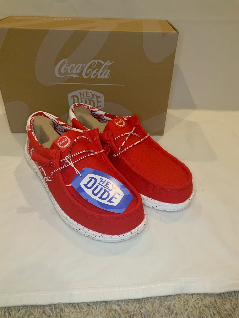 Coca Cola Men’s ‘Hey Dude' Red Casual Slip-On Shoes